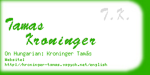 tamas kroninger business card